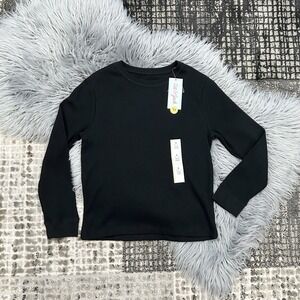 Cat & Jack Boys Thermal Waffle Knit Black Long Sleeve Top Size 6/7